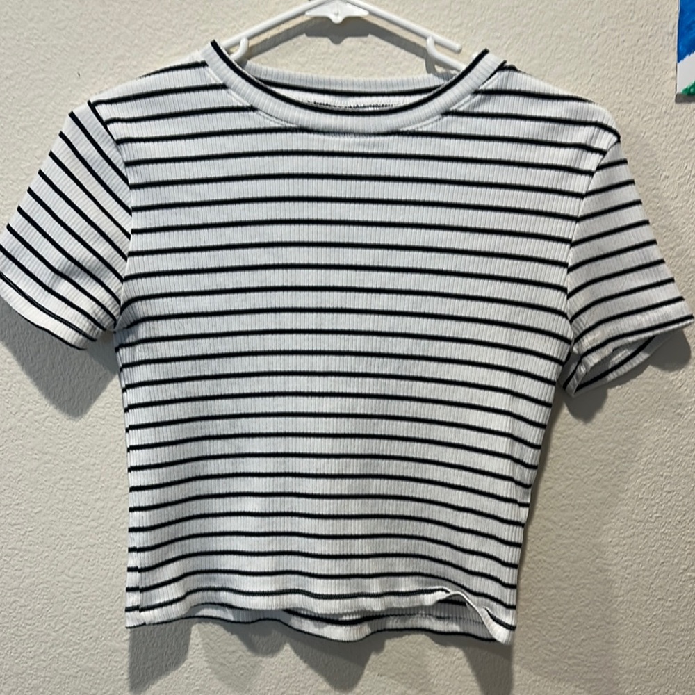 Striped Black and White Women's Top